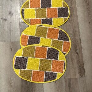 Colorful Patchwork Oval Placemats
